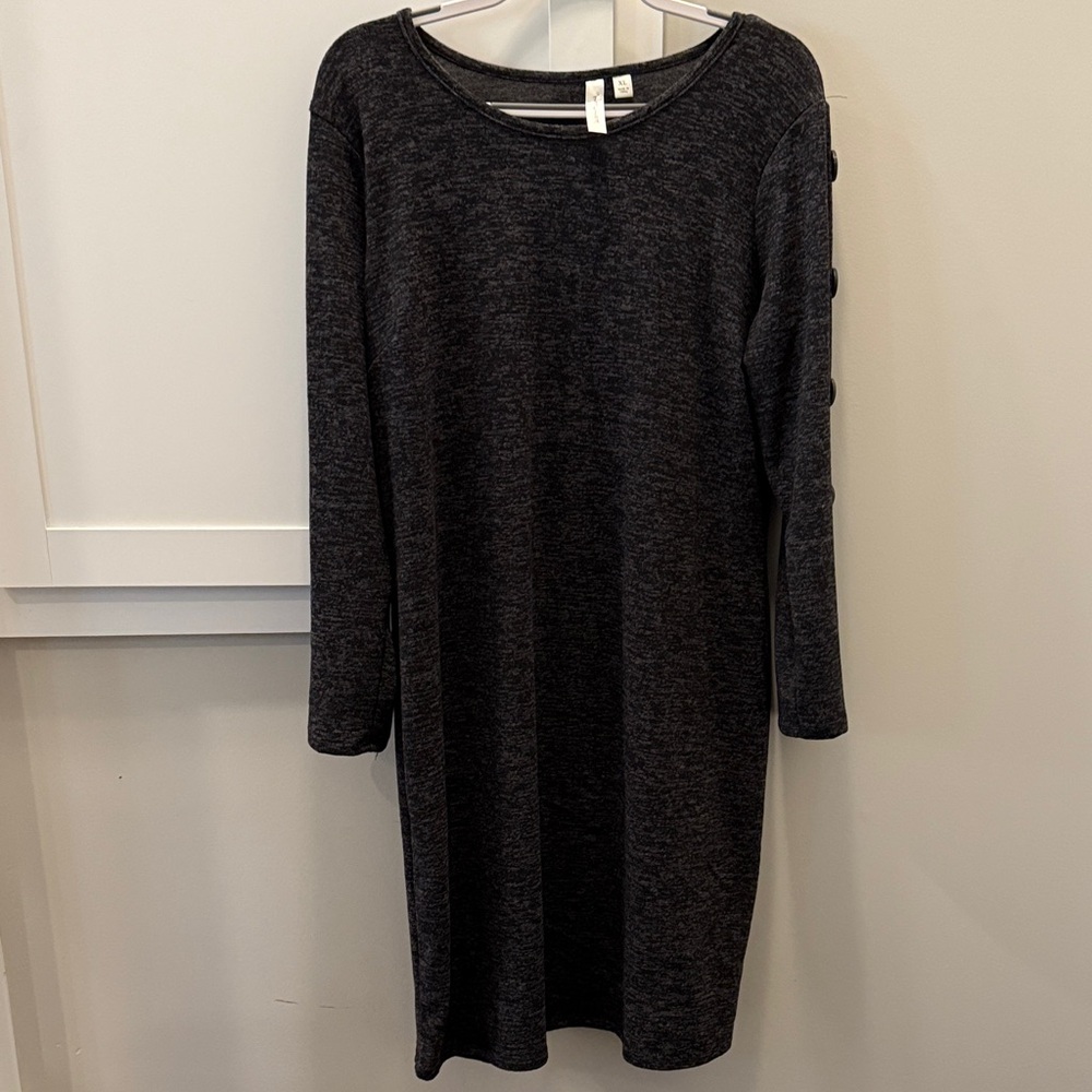 Tacera Charcoal Long Sleeve Dress